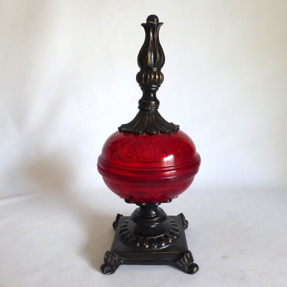 NEW 13.5” HEMISPHERES BRAND VICTORIAN STYLE COVERED LIDDED DECORATIVE BOWL DISH - Picture 1 of 9